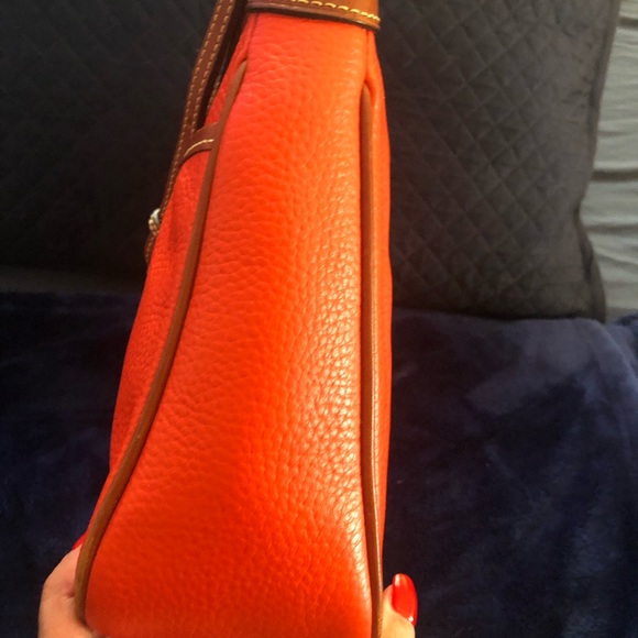 Orange Pebble Grain AWL Dooney &Bourke Double Strap Purse - Picture 6 of 13